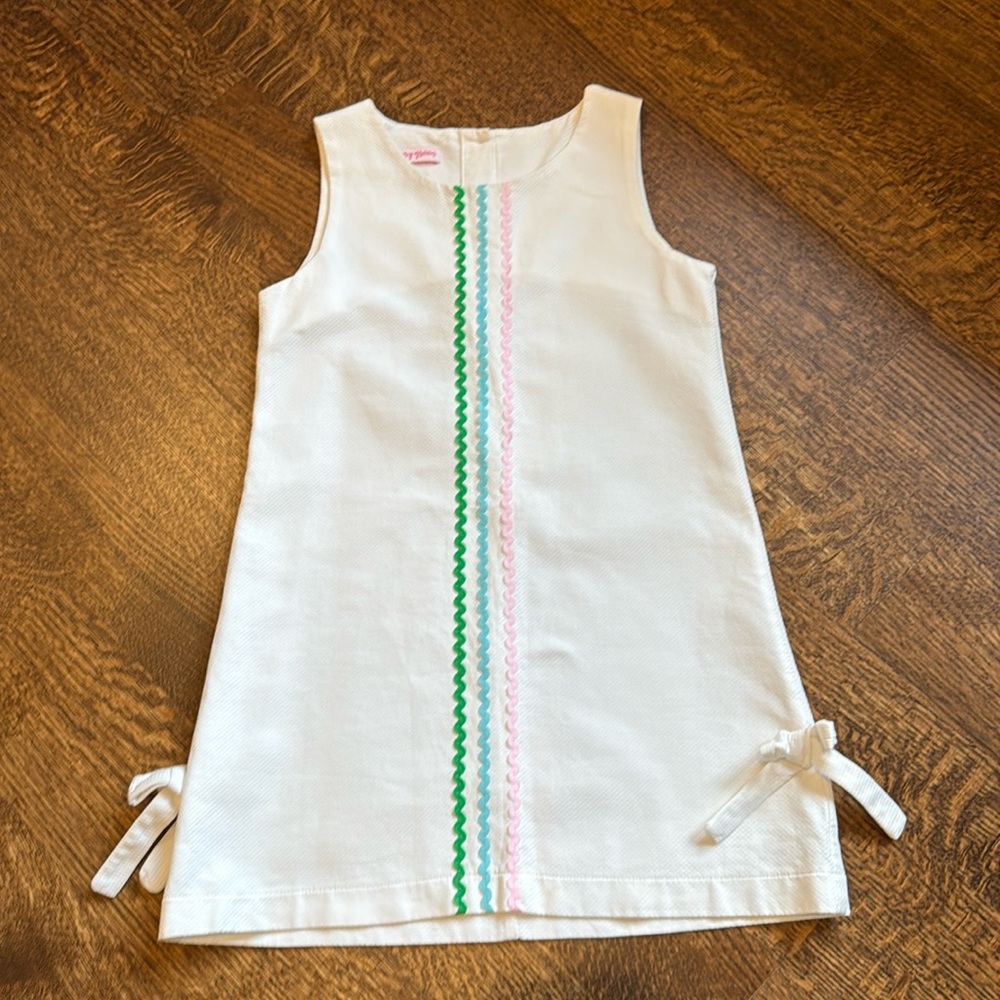 Peggy Green Girls Dress White Size 8